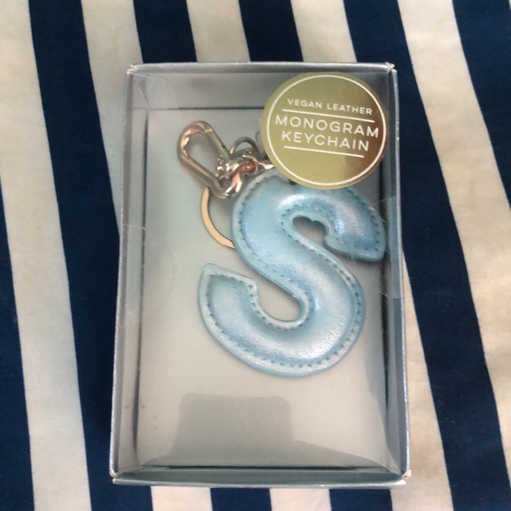 Vegan leather monogram keychain S